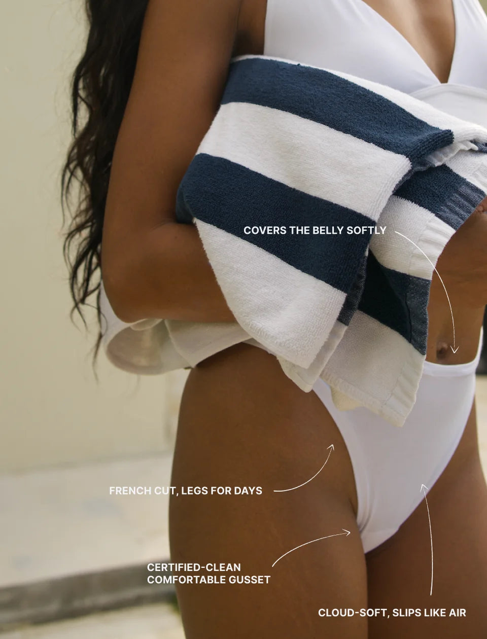 Model wearing white Elevate High-Rise Bikini