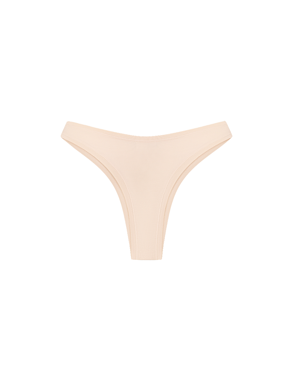 Beige Balance Thong in bamboo-lyocell, back flat lay