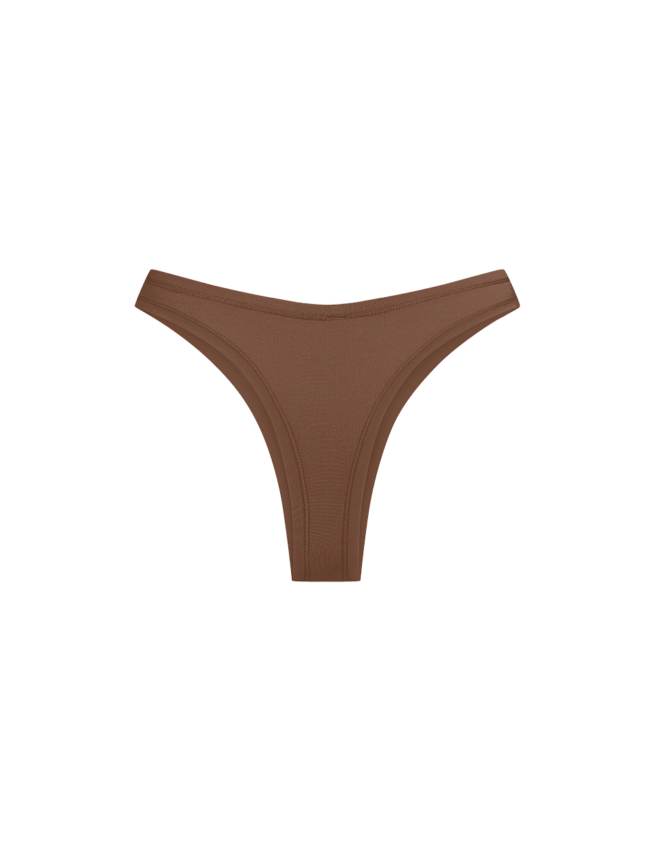 Brown Balance Thong in bamboo-lyocell, back flat lay