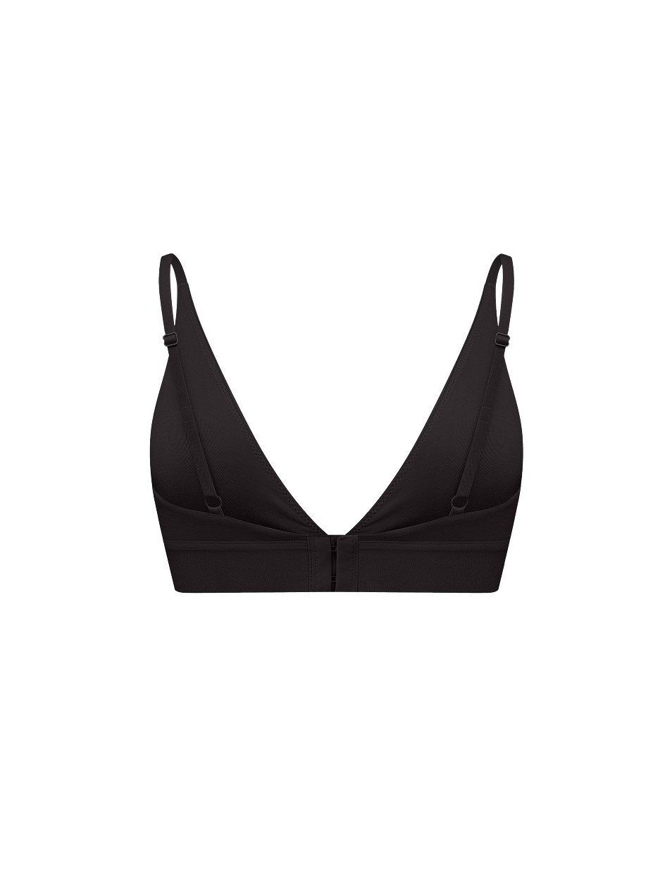 Black Harmony Triangle Bra in bamboo-lyocell, back flat lay