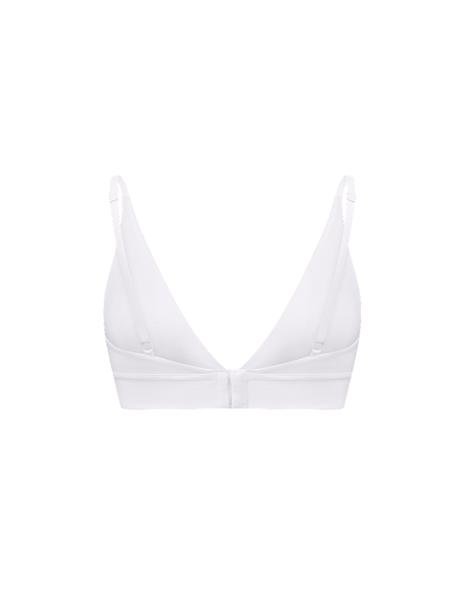 White Harmony Triangle Bra in bamboo-lyocell, back flat lay