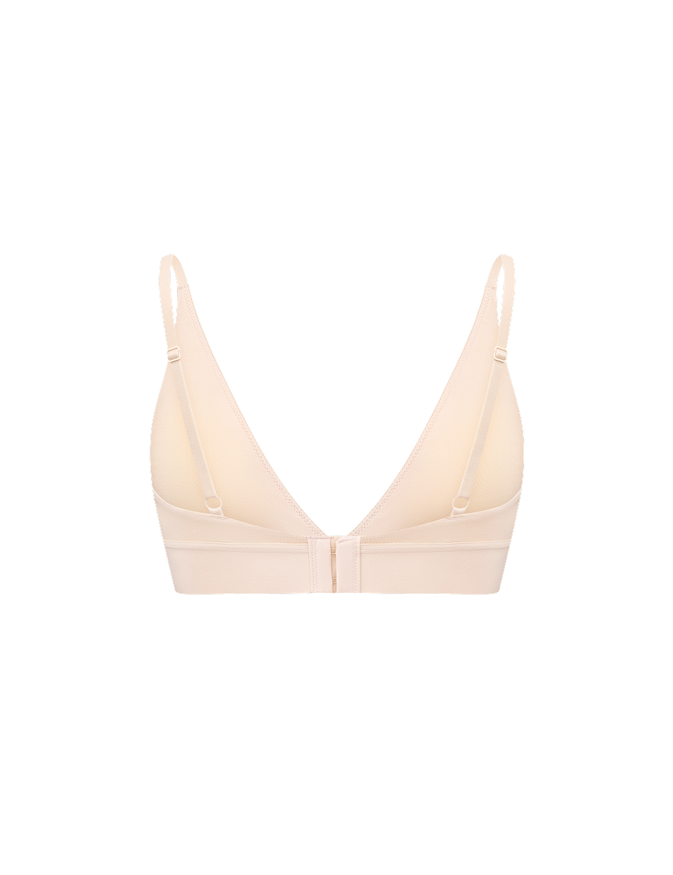 Beige Harmony Triangle Bra in bamboo-lyocell, back flat lay