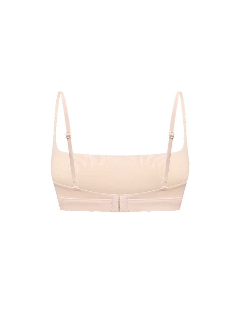 Beige Support Bralette in bamboo-lyocell, back flat lay