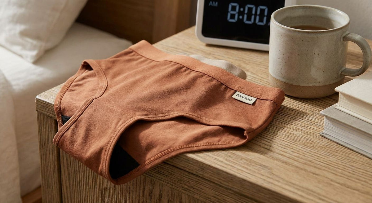 Bamboo period underwear for overnight leak protection