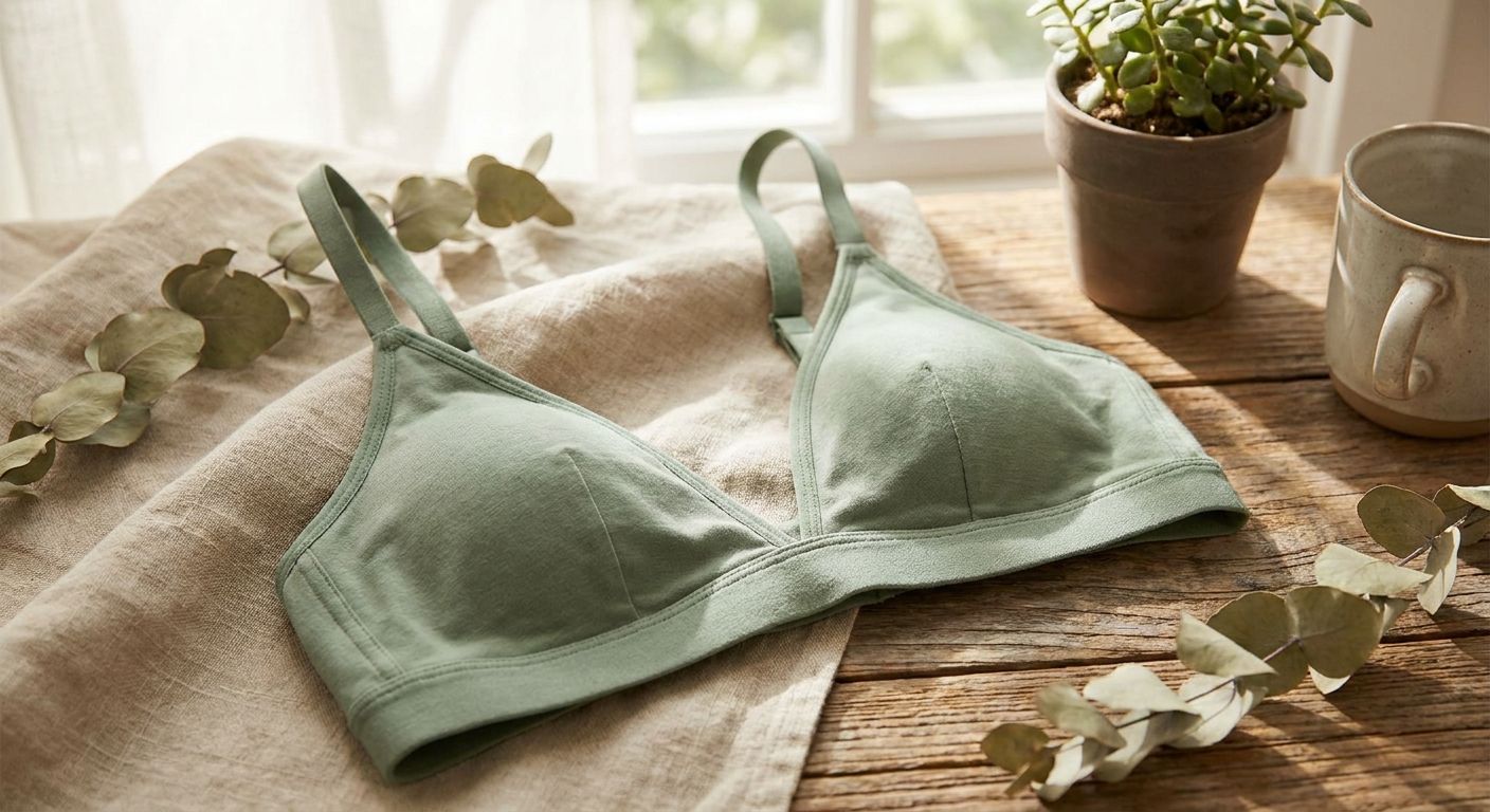Bamboo triangle bra for wire-free everyday support