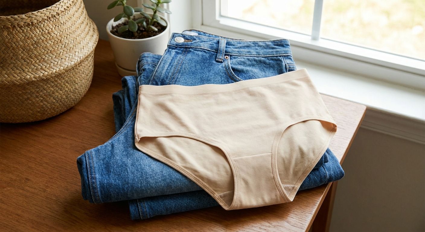 Seamless underwear for high-waisted jeans