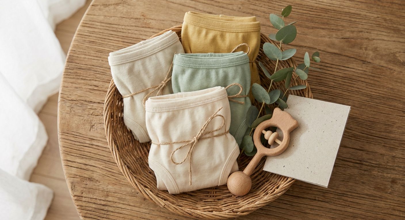 Organic cotton underwear for baby shower gifts