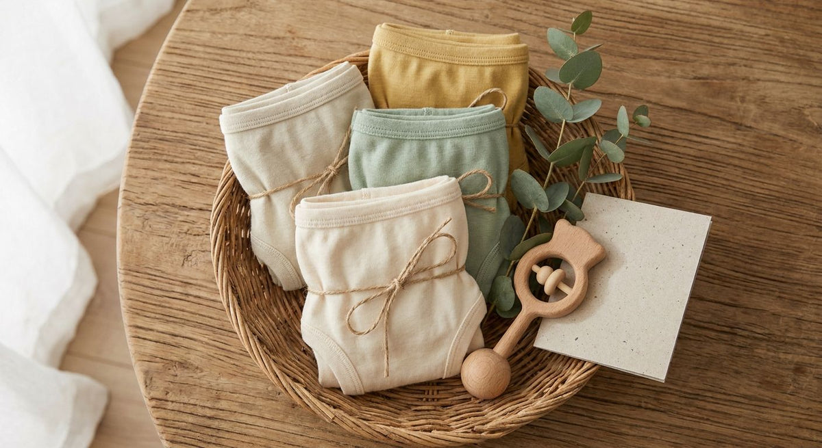 Organic cotton underwear for baby shower gifts