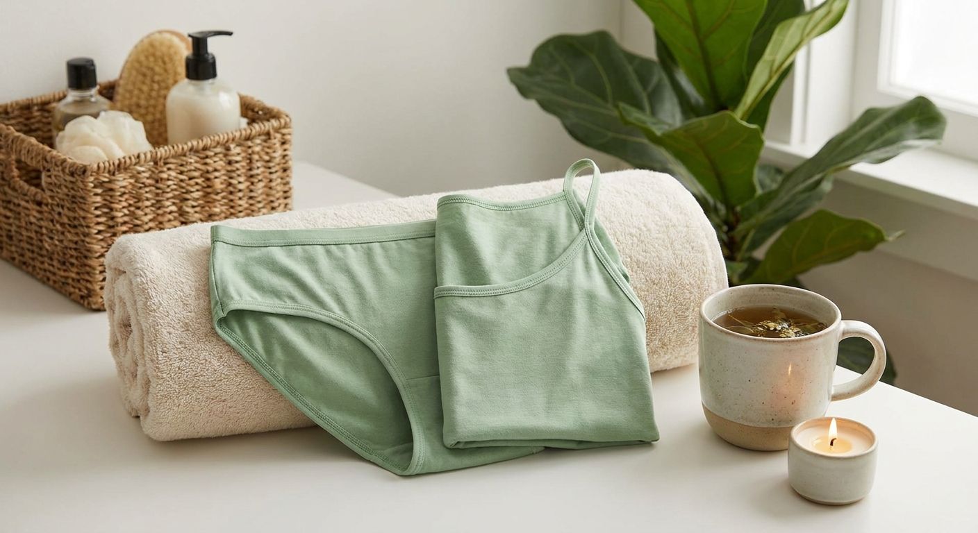 Bamboo underwear for a spa day at home
