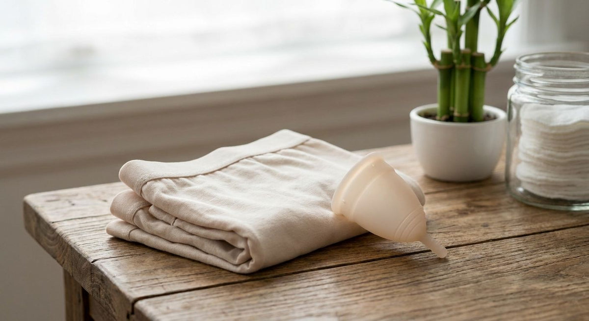 Bamboo underwear for menstrual cup users