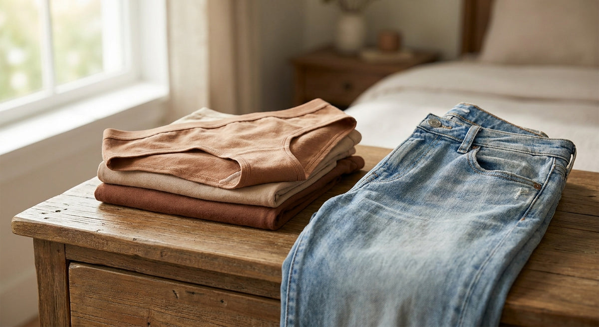 Organic cotton underwear for low-rise jeans