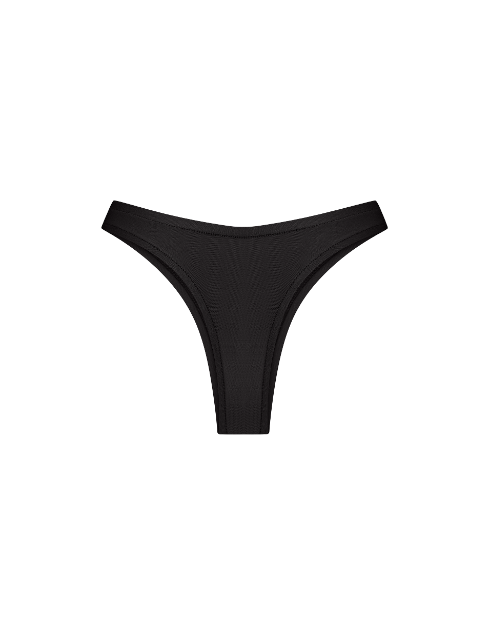 Black Balance Thong in bamboo-lyocell, back flat lay