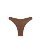 Brown Balance Thong in bamboo-lyocell, front flat lay