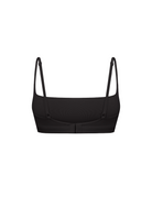 Black Support Bralette in bamboo-lyocell, back flat lay