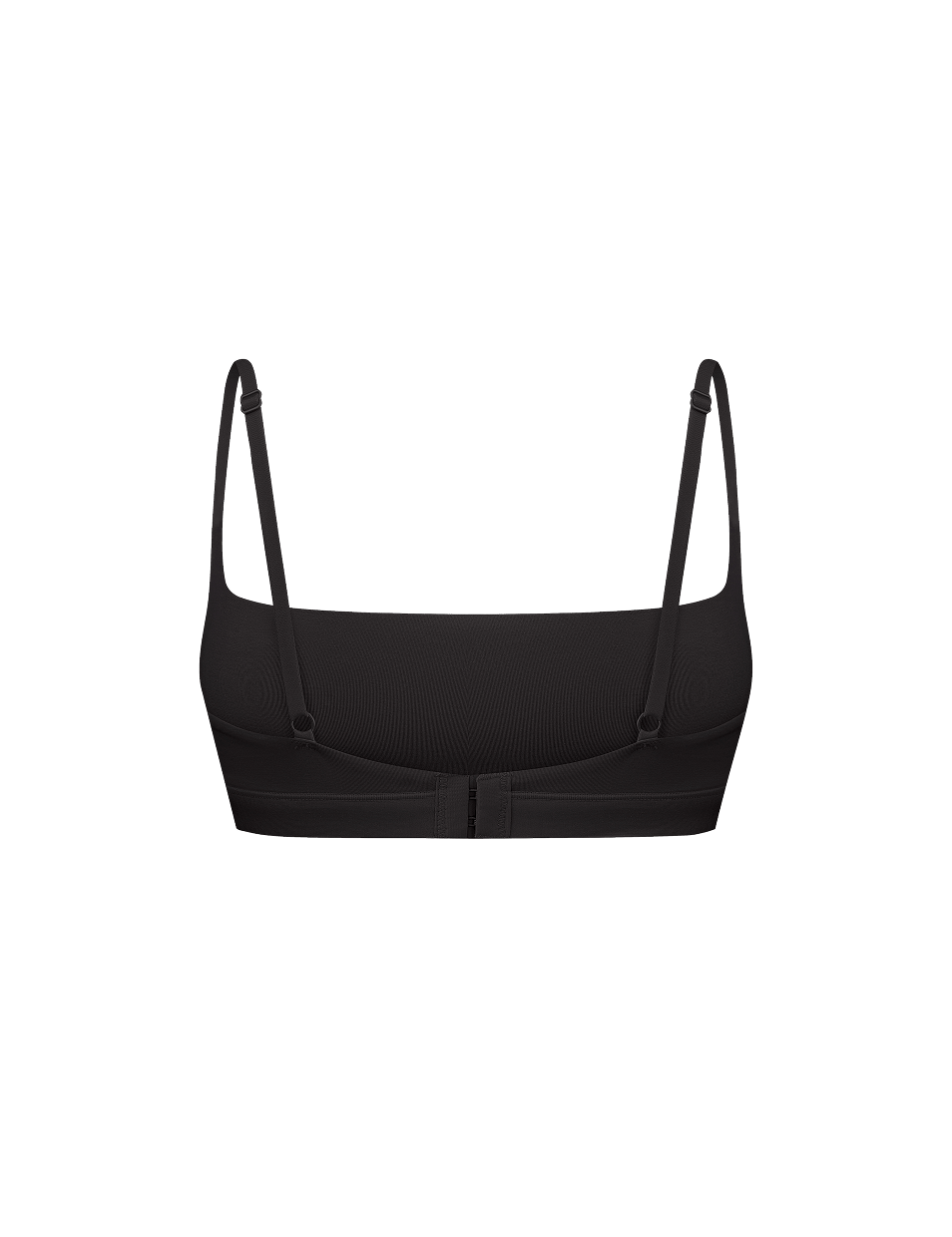 Black Support Bralette in bamboo-lyocell, back flat lay