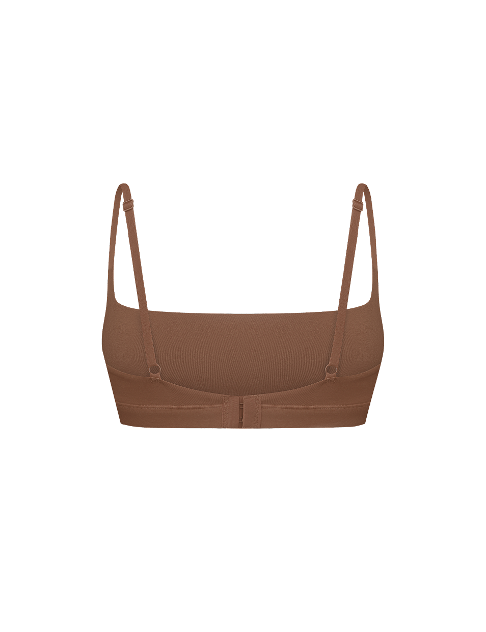 Brown Support Bralette in bamboo-lyocell, back flat lay